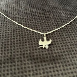 Peace Dove Necklace with Diamond accent